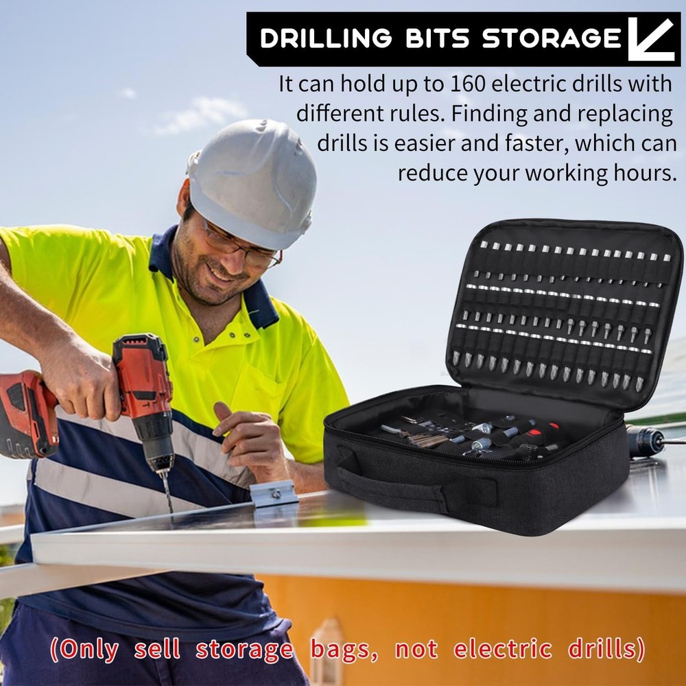 138 Hole Portable Socket Organizer, Drill Bit Organizer Black
