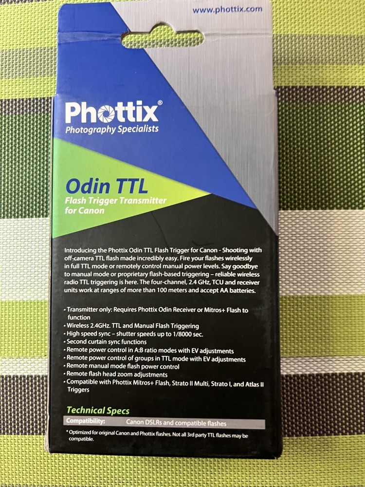 New in Box Phottix Odin TTL Flash Trigger Transmitter for Canon
