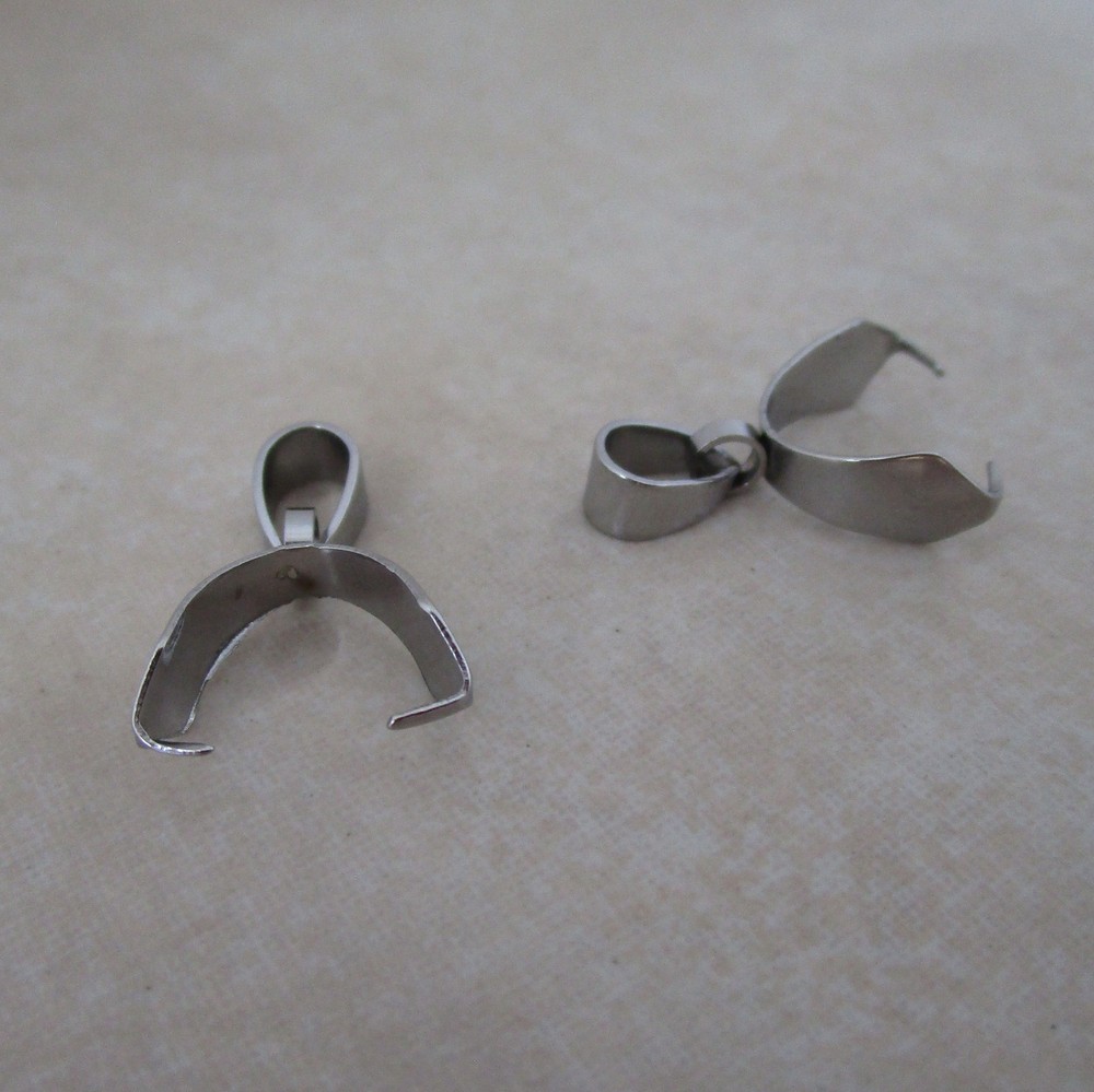 10 stainless steel pinch bails 19mm