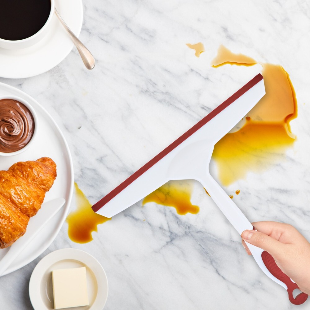 Superio 10" Window Rubber Squeegee with Hanging Loop, 2 pack Red and Grey