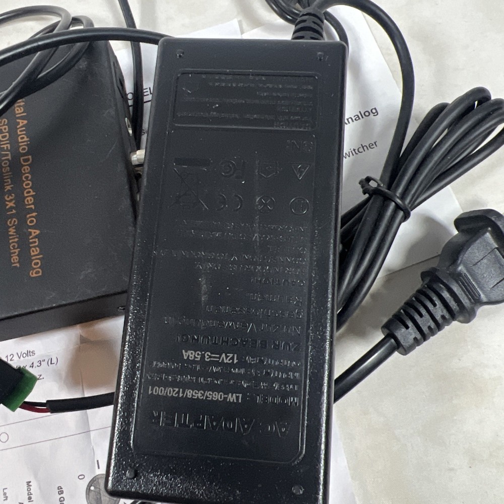 Digital to Analog Audio Decoder 3 Port Optical SPDIF Toslink & MCM Cust. Preamp