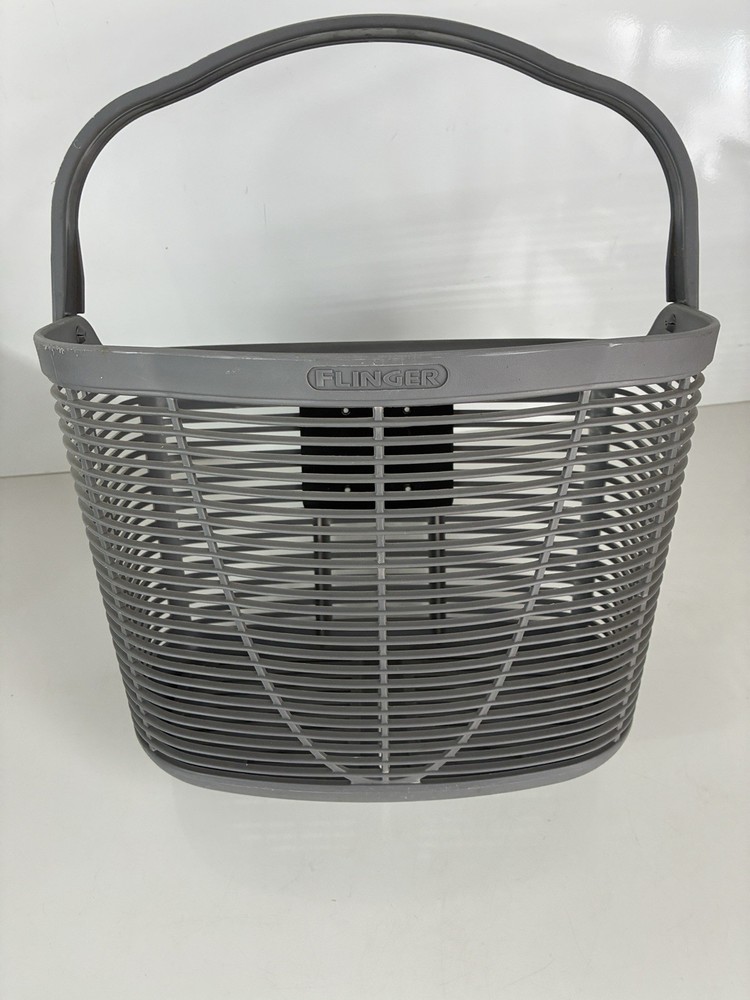 Flinger Grey Bike Basket With quick release adjustable mount system