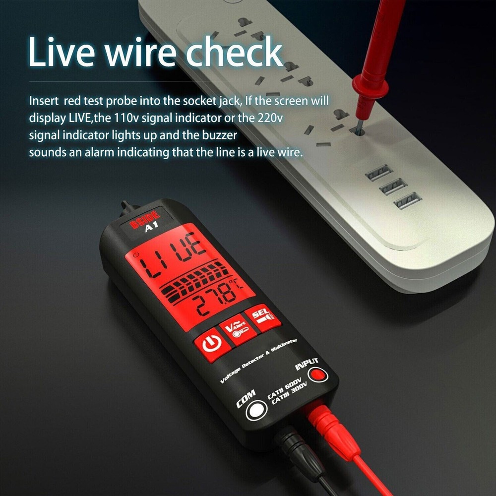 A1 Fully Automatic Digital Multimeter Backlight Voltage Tester Voltmeter DC AC