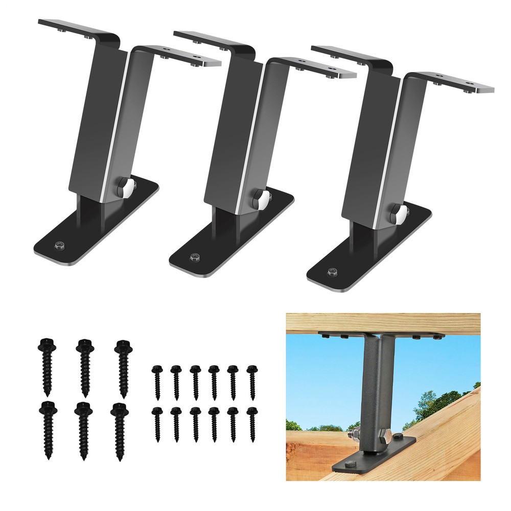 3xRoof Riser Bracket Adjustable Angle Pergola Roof Riser Beam Bracket For Patio