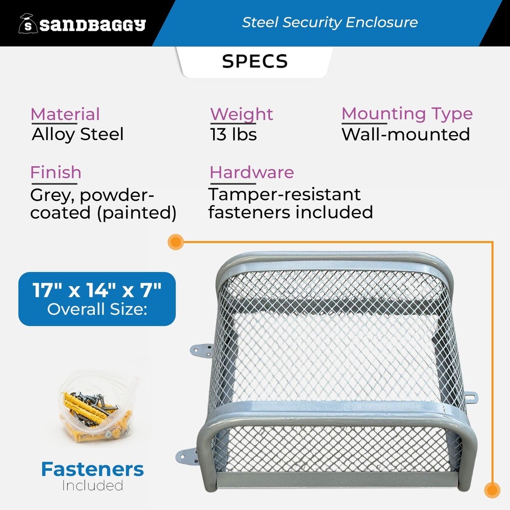 Wall-Mounted Irrigation Controller Lock Box Cage–Security Enclosure - Sandbaggy