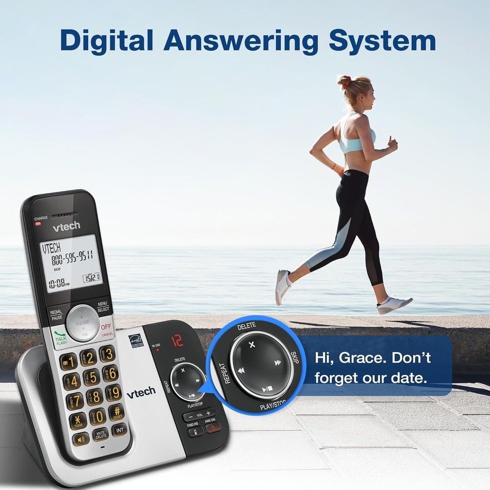 Cordless Phone Set with Answering Machine - 3 Handsets