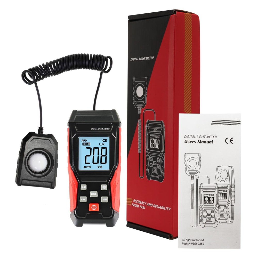 Digital Lux Light Meter Handheld 360 Rotating Sensor 0200,000 Range Test