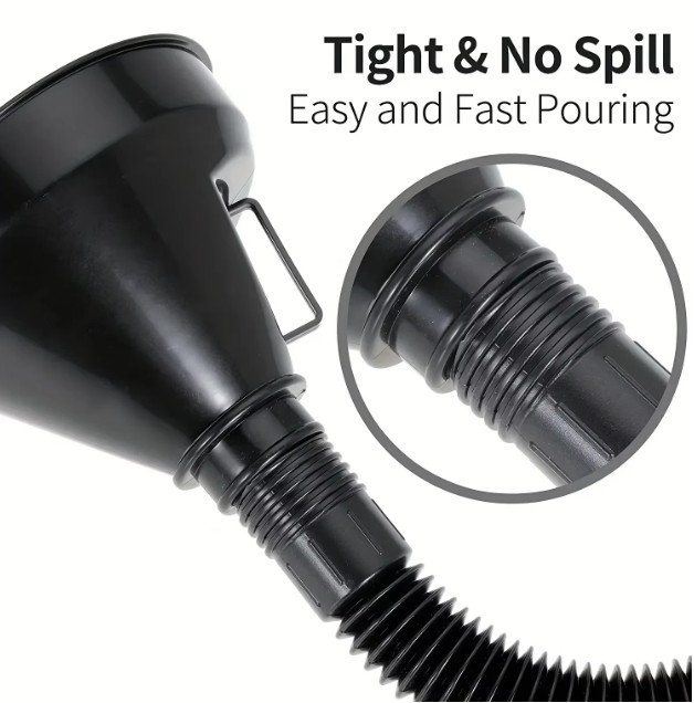 1 Pc Multi Functional Flexible Automotive Fuel Funnel: Spill-Proof Refueling