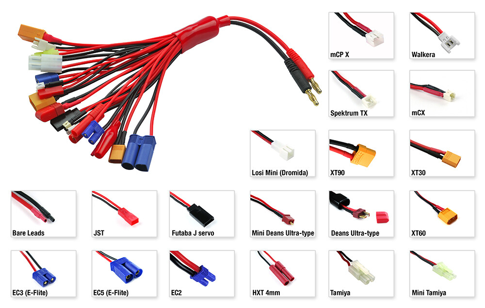 Nitro Hobbies v2 19-in-1 Multi Charging Plug Connector Adapter Lead Wire