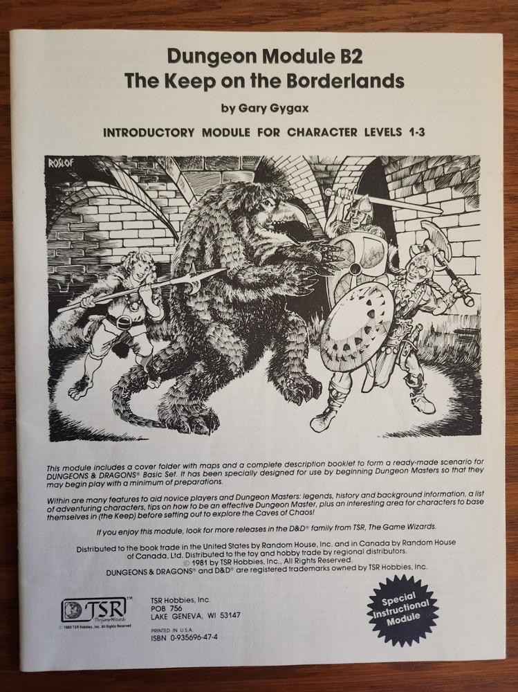 D&D Basic Set Purple Box B2 Module 1981 TSR BECMI Dungeons Dragons EX