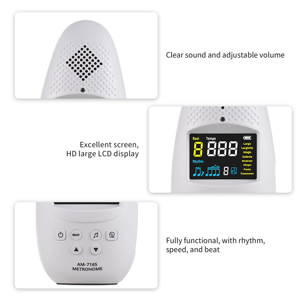 Portable Electronic Metronome Vocal Function Adjustable Volume For Guitar UQNW