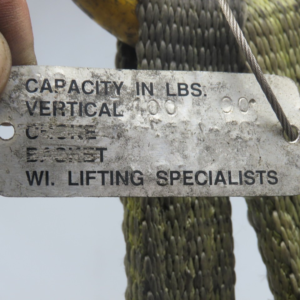 100Lbs Vertical Load Plate Offset Lifting Hook Strap 48"