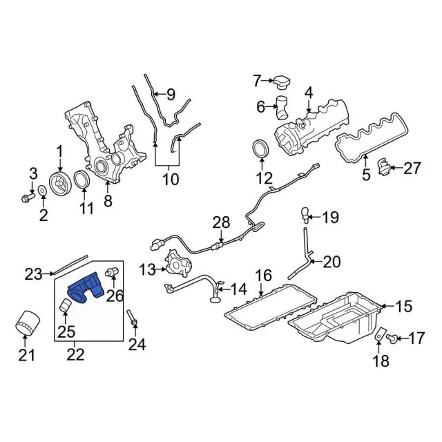 Genuine Ford Engine Oil Filter Adapter 9L3Z6881B