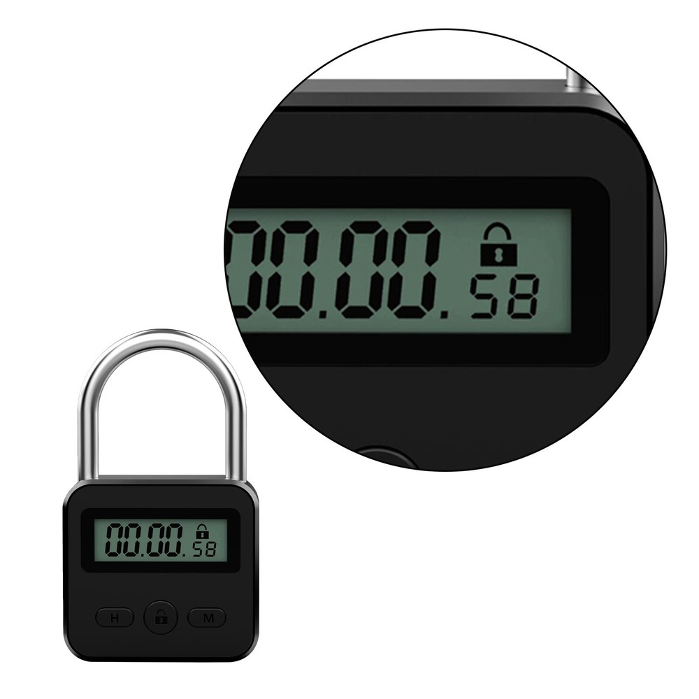 Smart Timer Lock LCD Display Waterproof USB Rechargeable Temporary Timer Padlock