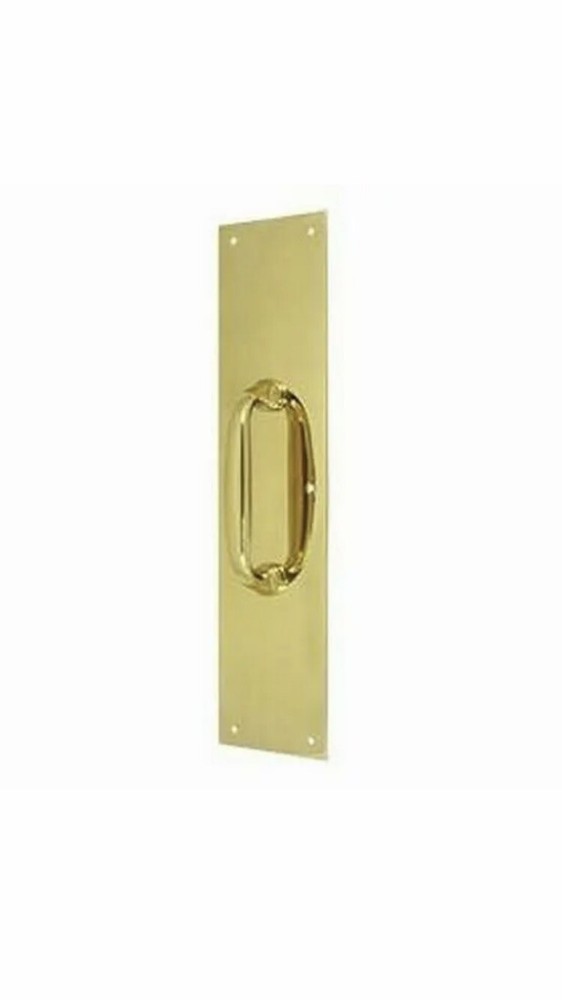 SOLID BRASS  PULL  PLATE  3 1/2" X 15" NOS POLISHED BRASS on SOLID BRASS USA