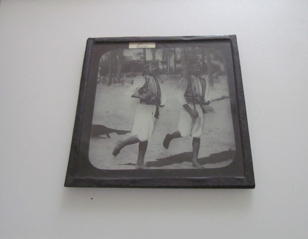 Glass Magic Lantern Slide RUNNERS C1900 EGYPT