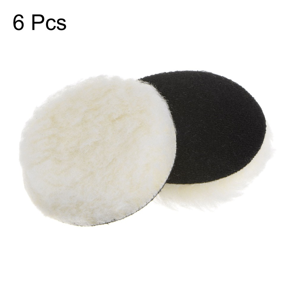 6pcs Wool Buffing Pads 3 Inch Polishing Pad Polishing Buffing Pad Hook Loop