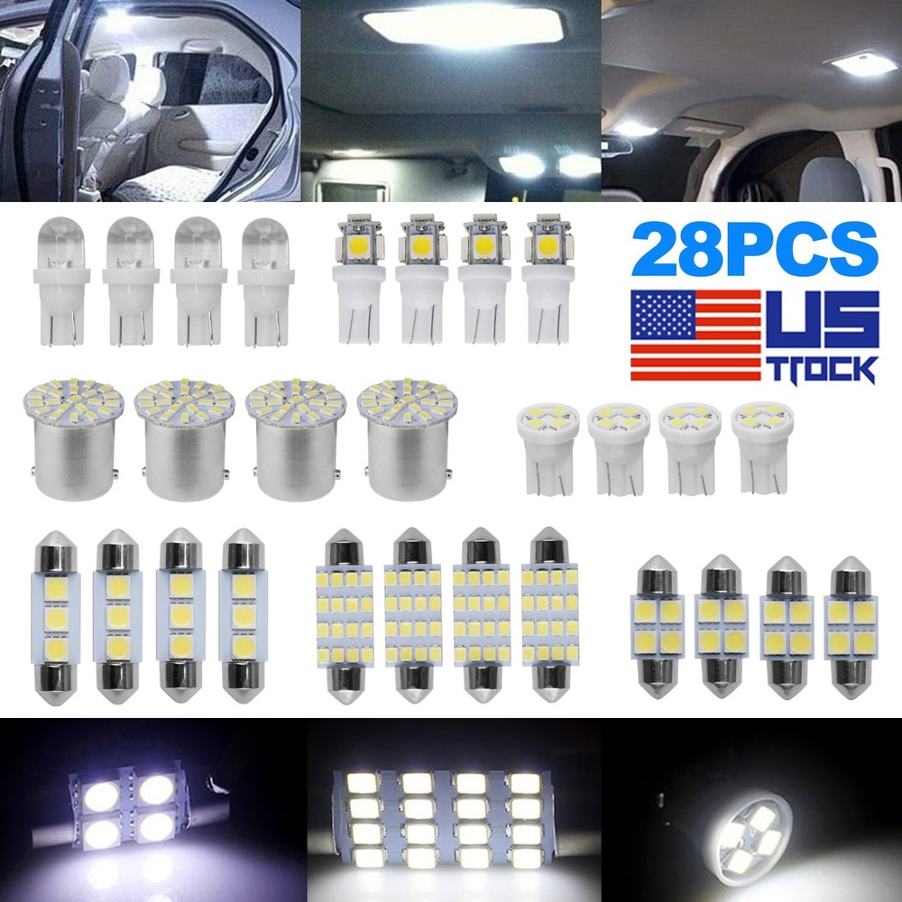 For Hyundai 28PC Car Interior Combo LED Map Dome Trunk License Plate Light Bulbs