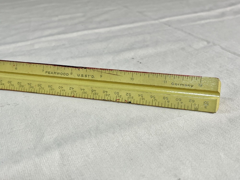 Vintage Triangular ALVIN Architect Scale - No. 210 Pearwood - Made In Germany