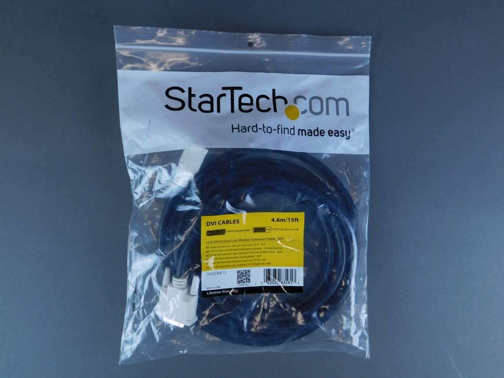StarTech 15ft M/F DVI-D Cable DVIDDMF15 - NEW Surplus!