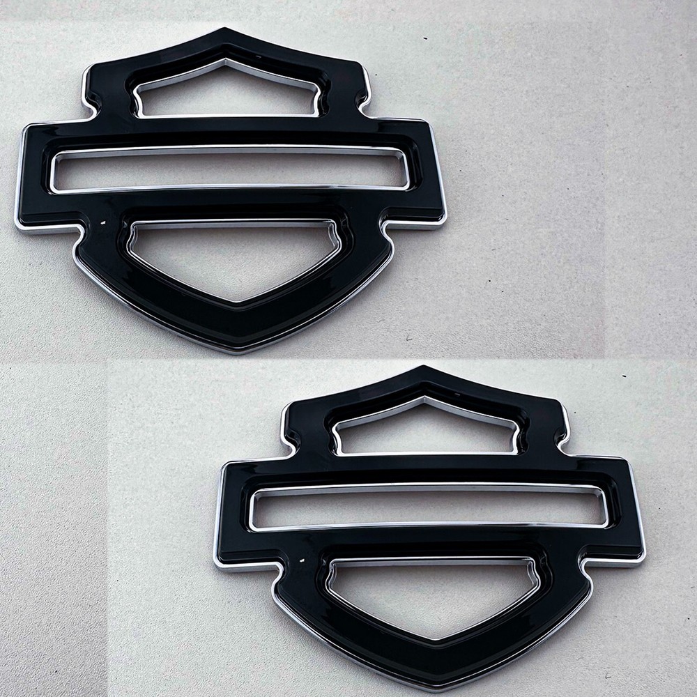 2X CVO Custom Tank Emblems Black & Chrome Double Layer 5 or 6 gal tank