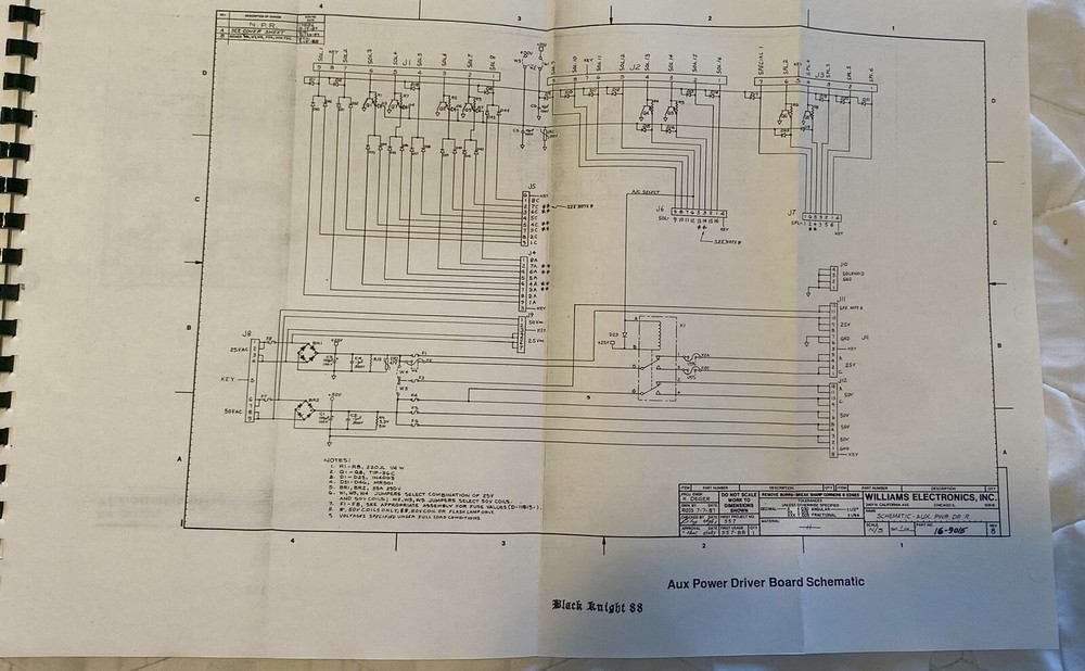 Williams Black Knight 2000 Pinball Reference Diagrams and Schematics Manual