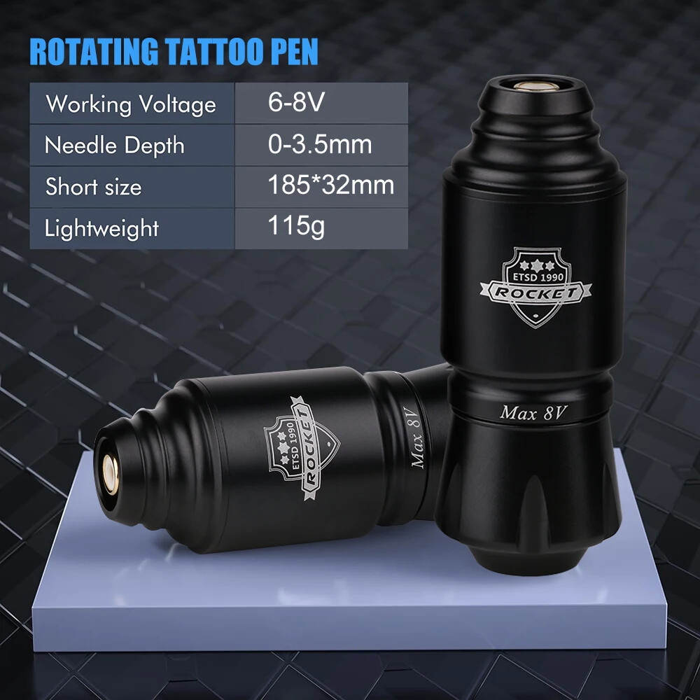 1pcs Short Mini RCA Jack Automatic Stroke 3.5mm Permanent Makeup Tattoo Pen Kit