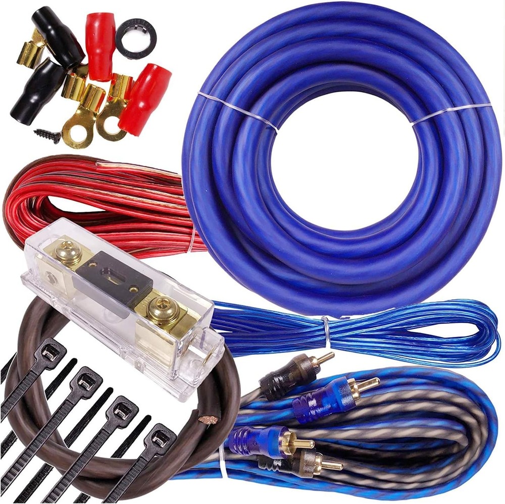 Complete 3000W 4 Gauge Amplifier Installation 4 GAUGE, / BLUE