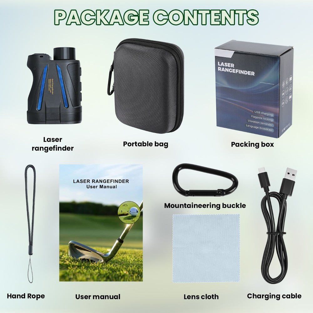 Laser Golf Rangefinder 6X Magnification 1200yd Range Slope Function for Golfing