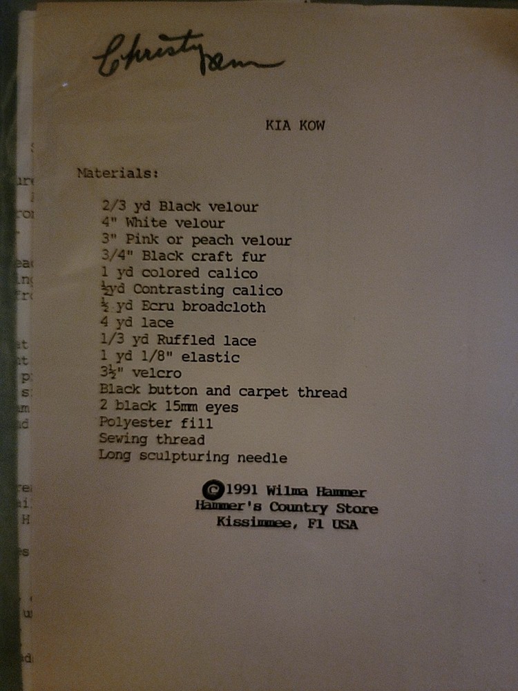 Kia Kow Sewing Pattern Doll 22" Folk Prim Cow Uncut
