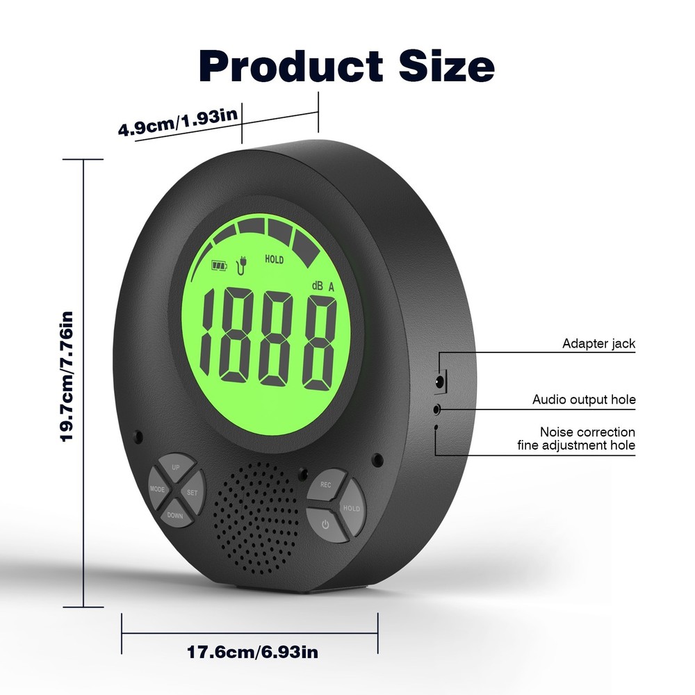 SWAREY Digital Decibel Meter with DIY Voice Warning & Remote Control
