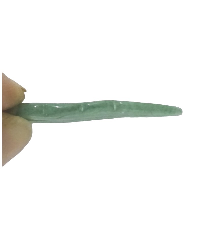 Green Aventurine Carved Leaf Pendant