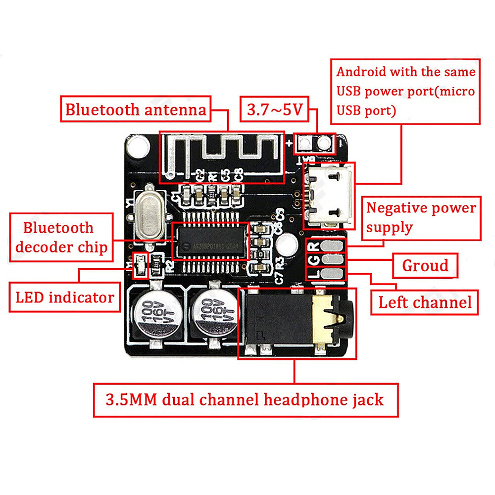 VHM-314 Bluetooth 5.0 Audio Receiver Module MP3 Lossless Decoder Board