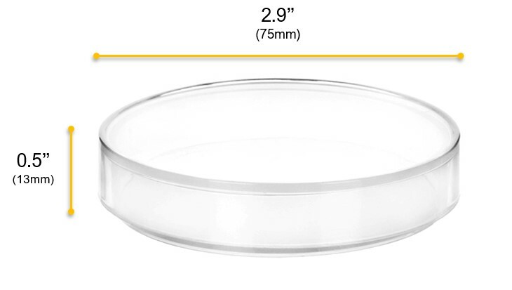 6PK Plastic Petri Dishes - 2.9" Dia., 0.5" Depth - Polypropylene - Eisco Labs