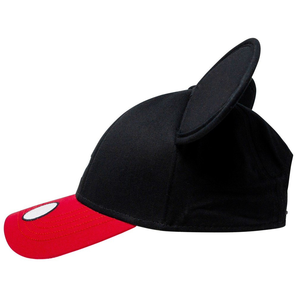 Mickey Mouse Ears Classic Black And Red Snapback Hat Black