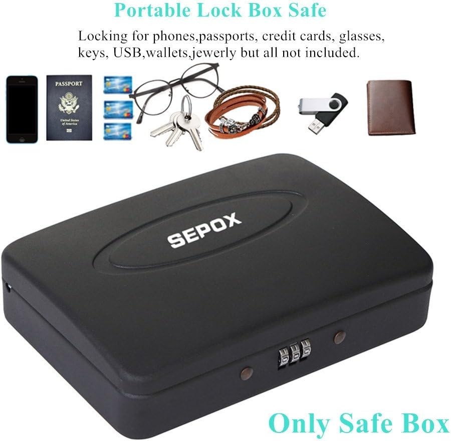Portable Fireproof Security Box with Combo Lock - Ideal for Travel & Office