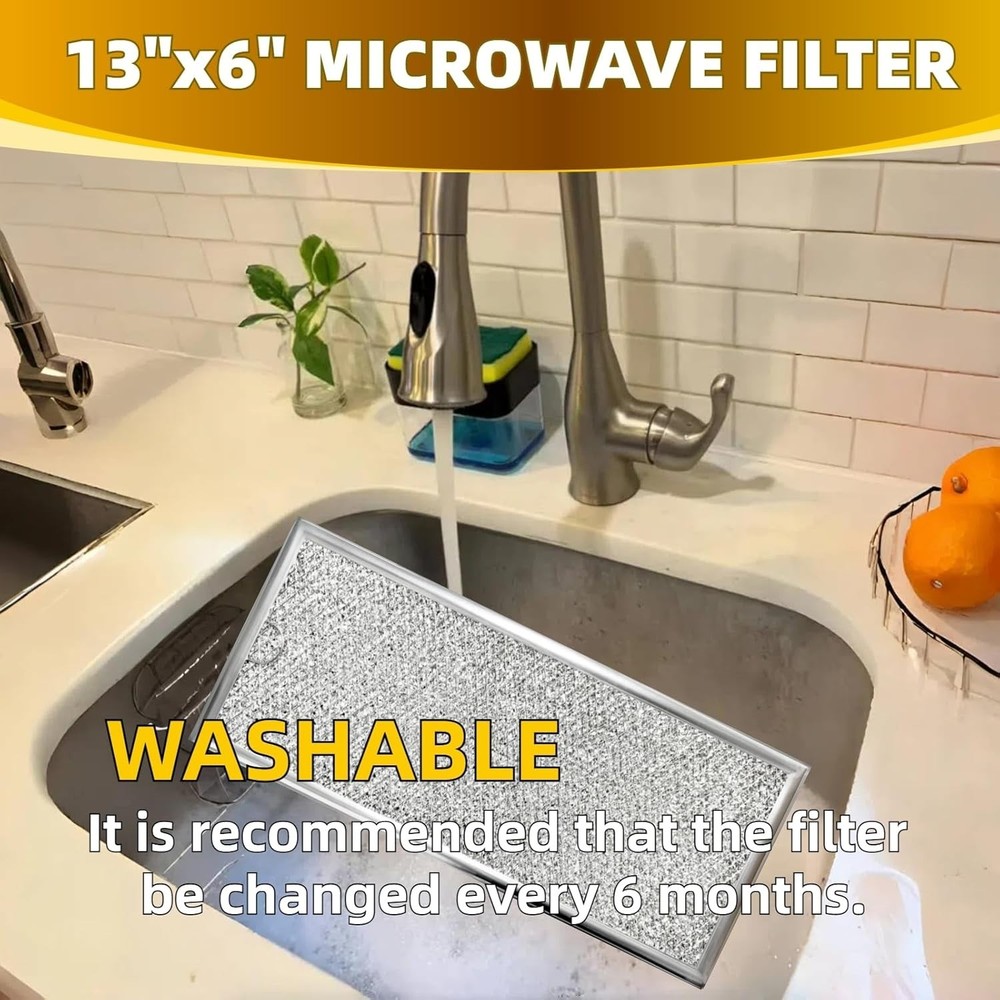 Microwave Grease Filter Replacement 13" X 6", Pack of 2