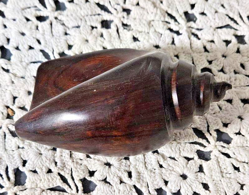 Vintage Ironwood Carved Conch Shell