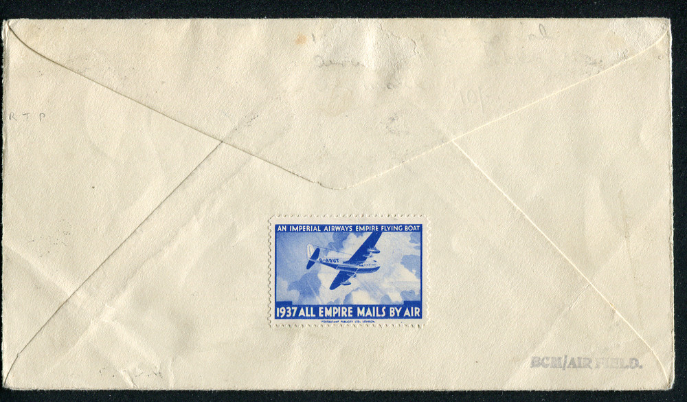 BERMUDA (23443): FIRST FLIGHT COVER/postmark/cancels 1937