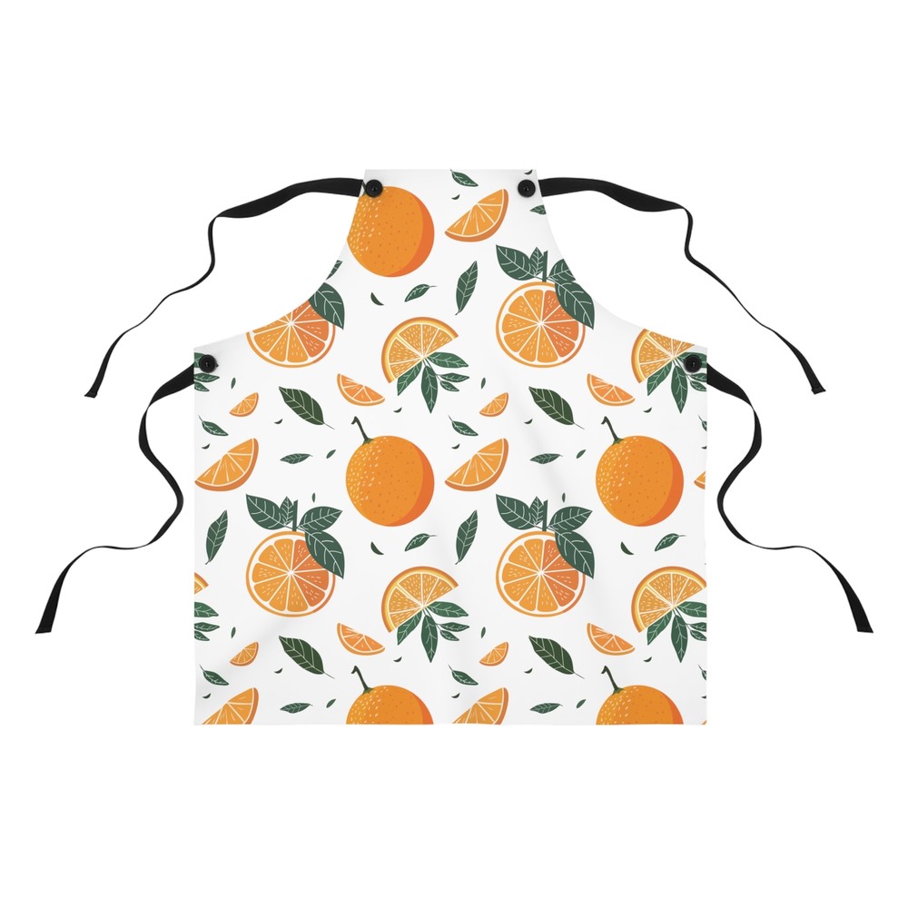 Stylish Poly Twill Apron with Oranges Fruit Design - Durable & Lightweight