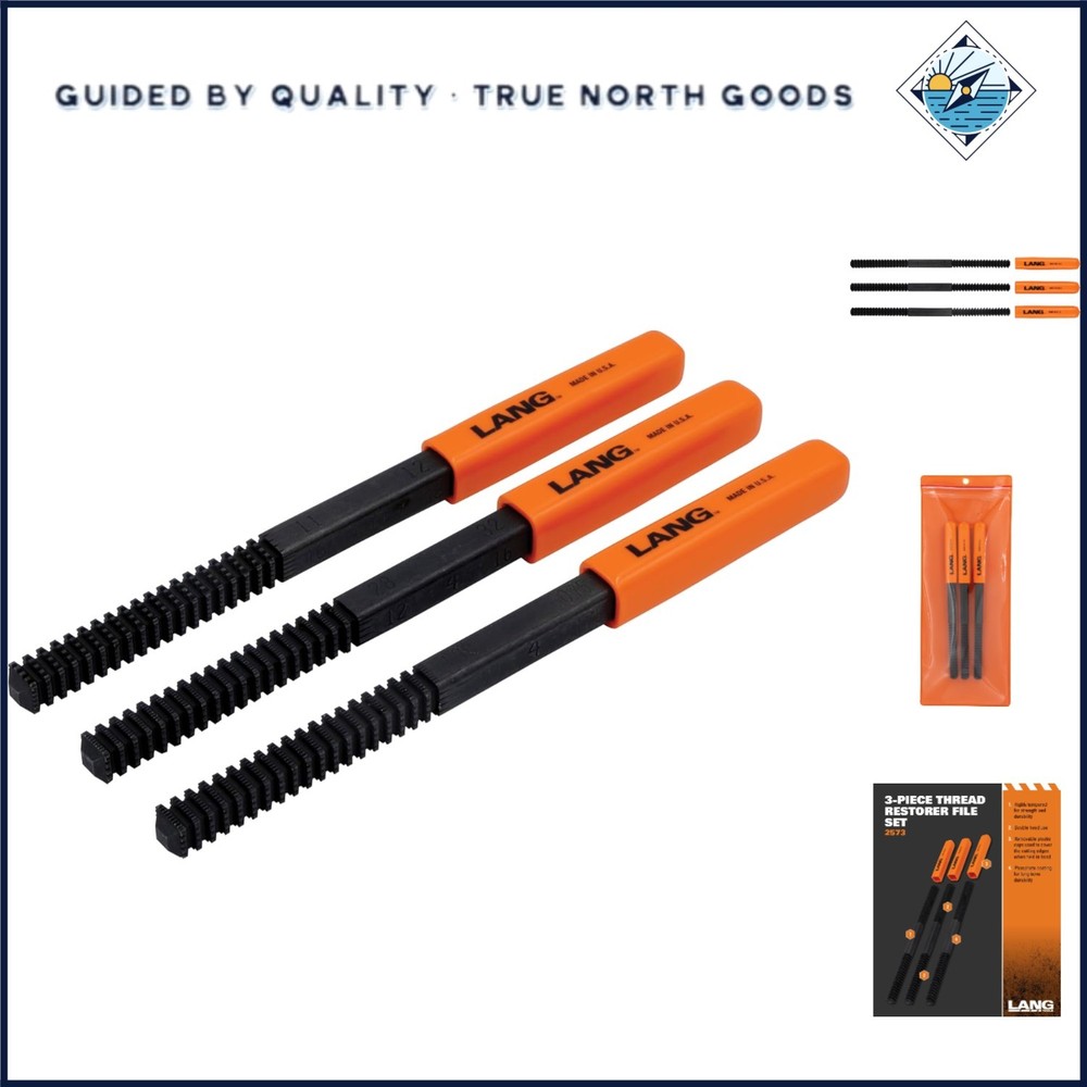 3-Piece Thread Restorer File Set for Damaged Threads, Easy to Install
