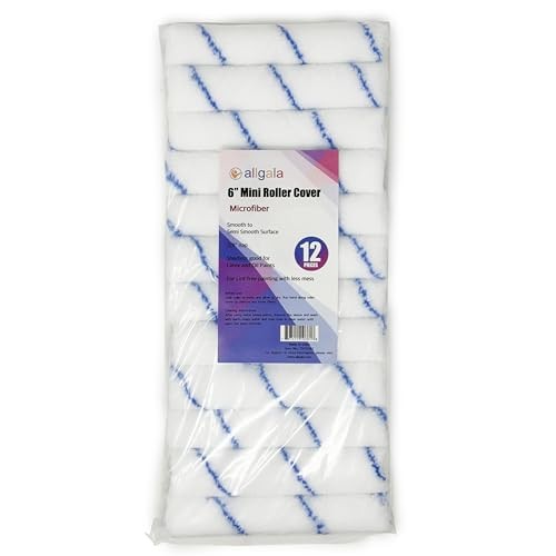 Mini Paint Roller 6" Mini 3/8" Nap Shedless Microfiber 6" Micro (Pack of 12)