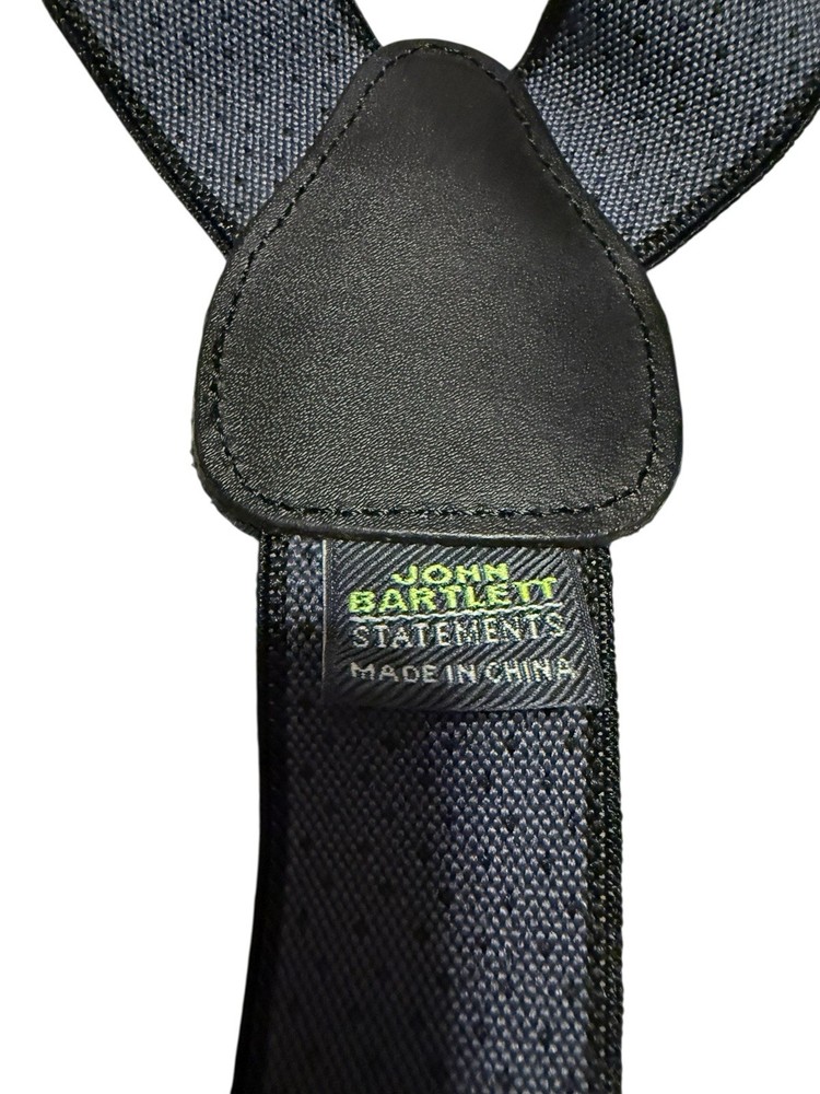 John Bartlett Statement Mini Dot Suspenders Braces Black Gray