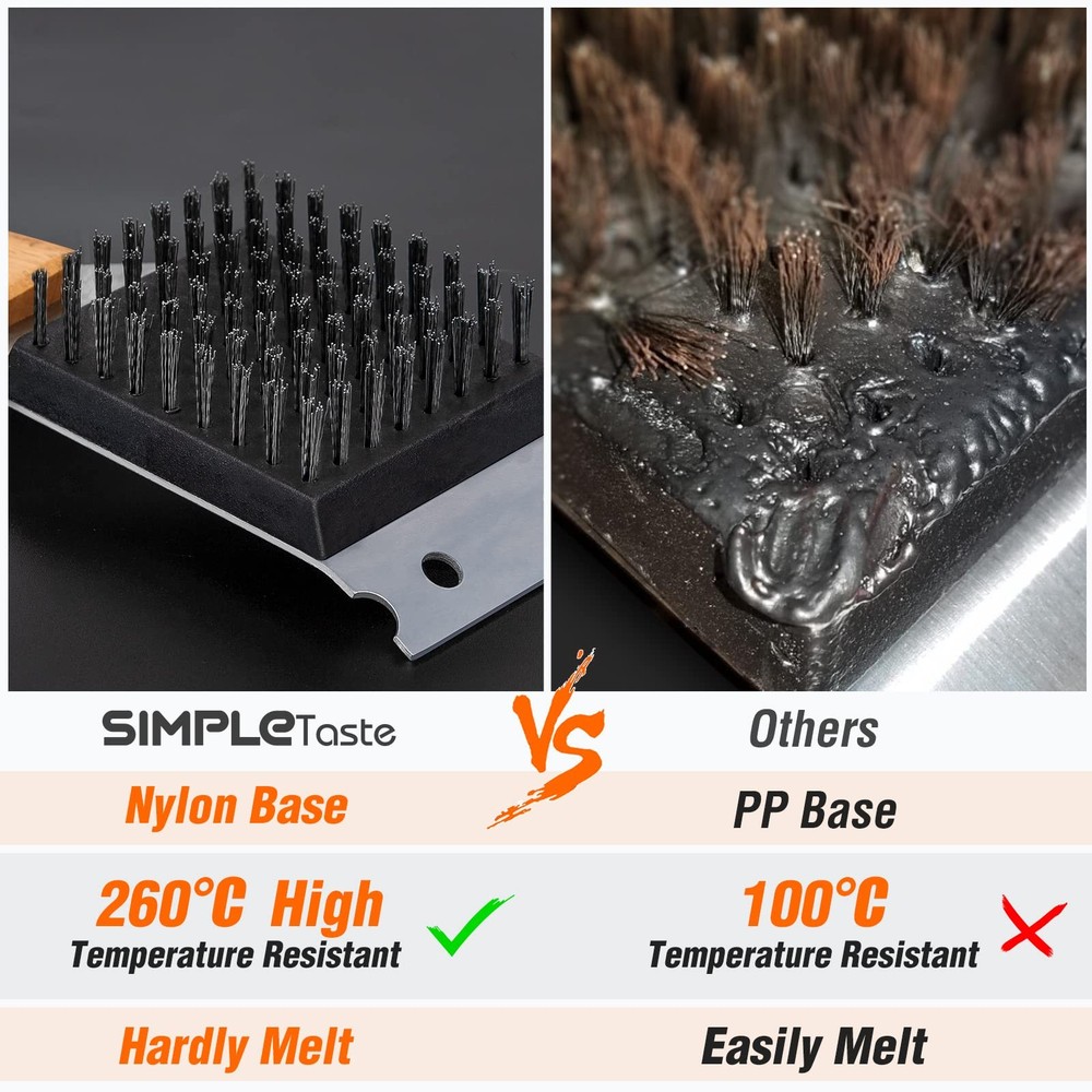 SIMPLETASTE Grill Brush and Scraper, Durable & Effective, Include Extra Stain...