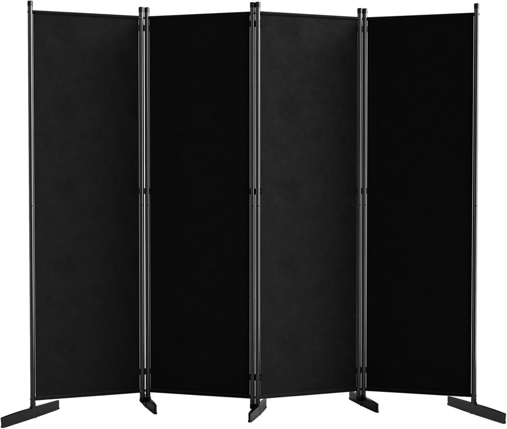 Room Divider 4 Panel 80" W Portable Wall Divider Room Separation Freestanding
