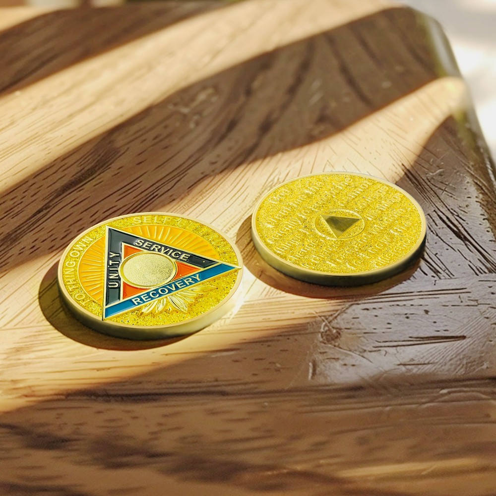 Personalized 1-65 Years Alcoholics Anonymous AA Chips Medallion Sobriety Coin
