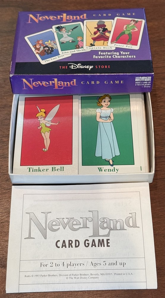 Disney Store NEVERLAND CARD GAME Mint in Box