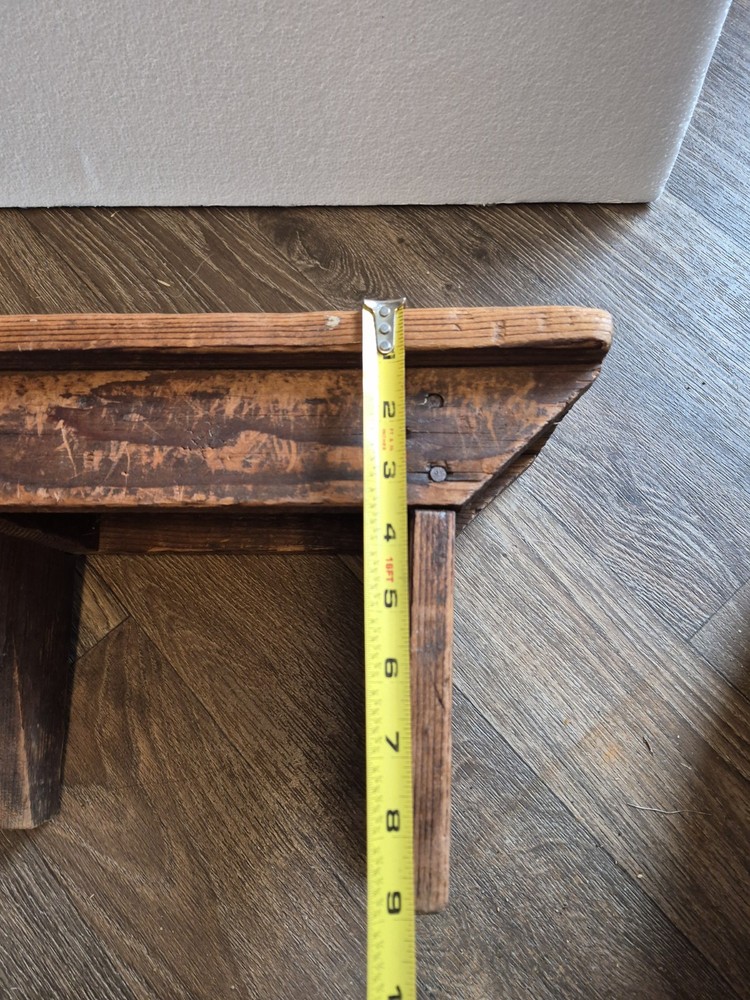 antique wood milking stool