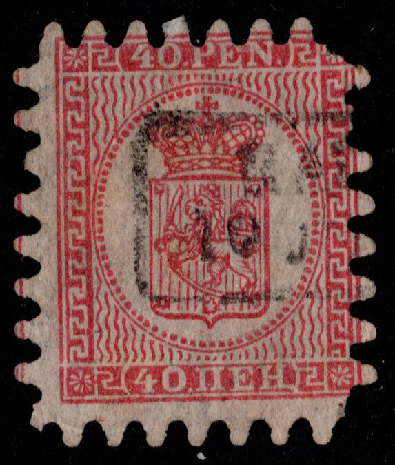 Finland Scott 10b Used with short perofrations on right corners.