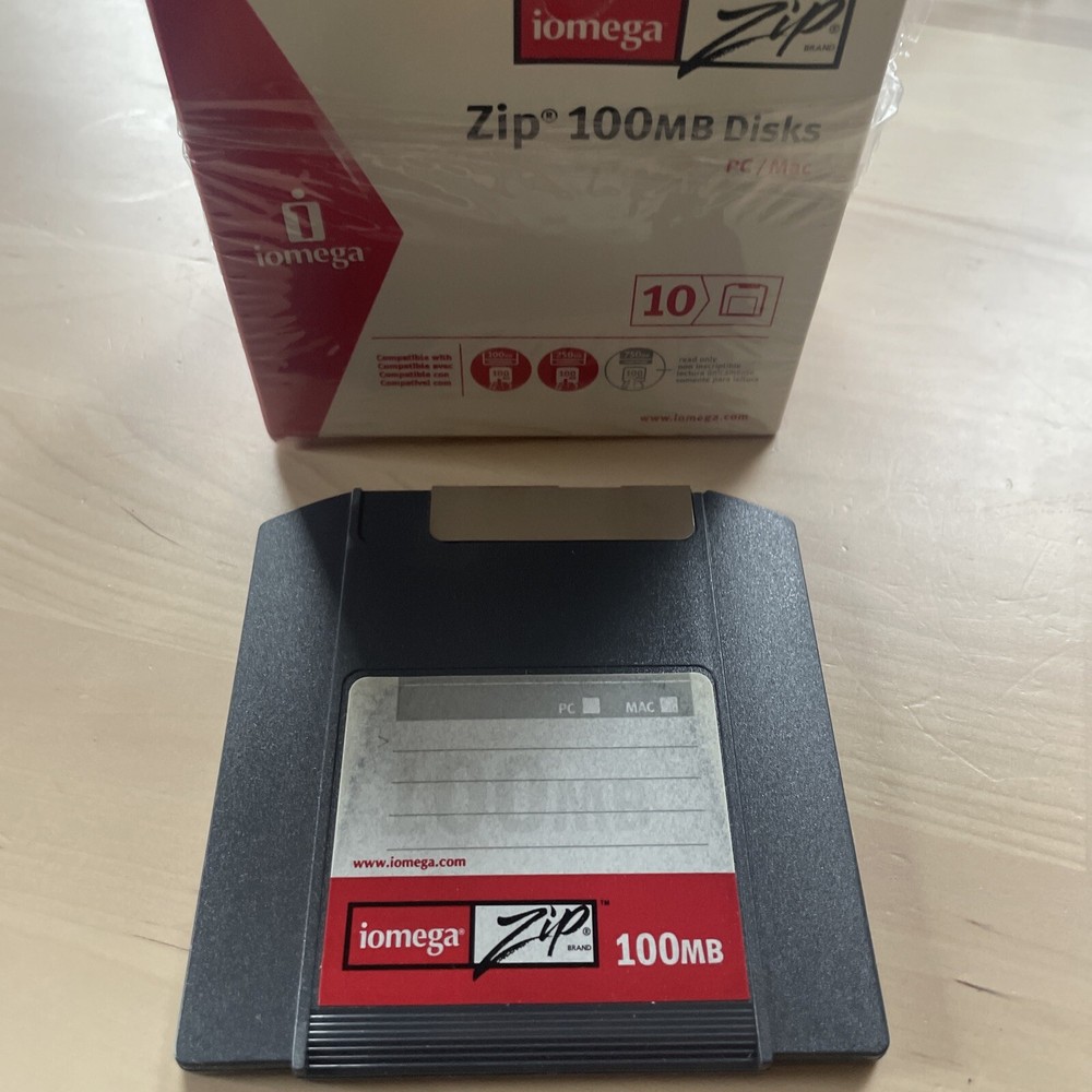 ZIP Iomega 100MB PC / Mac Disk Durable Portable Secure